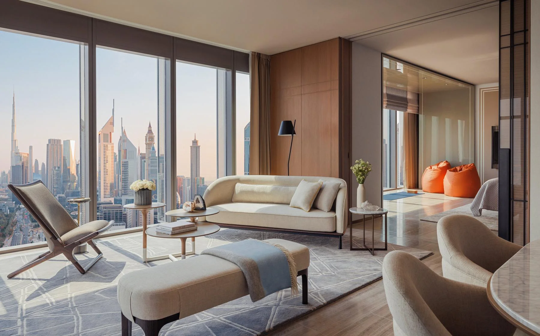 Sala da Wellness Suite do One&Only One Za’abeel com vista de Dubai